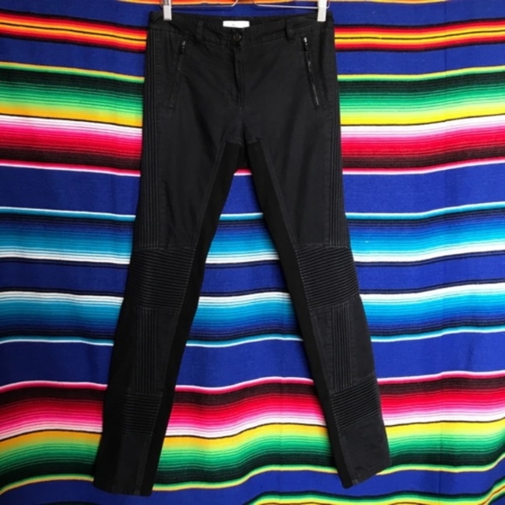 3.1 Phillip Lim Moto Pants w/ Ponte Inserts Biker Quilted Knee Pads Denim Jeans - Picture 4 of 8